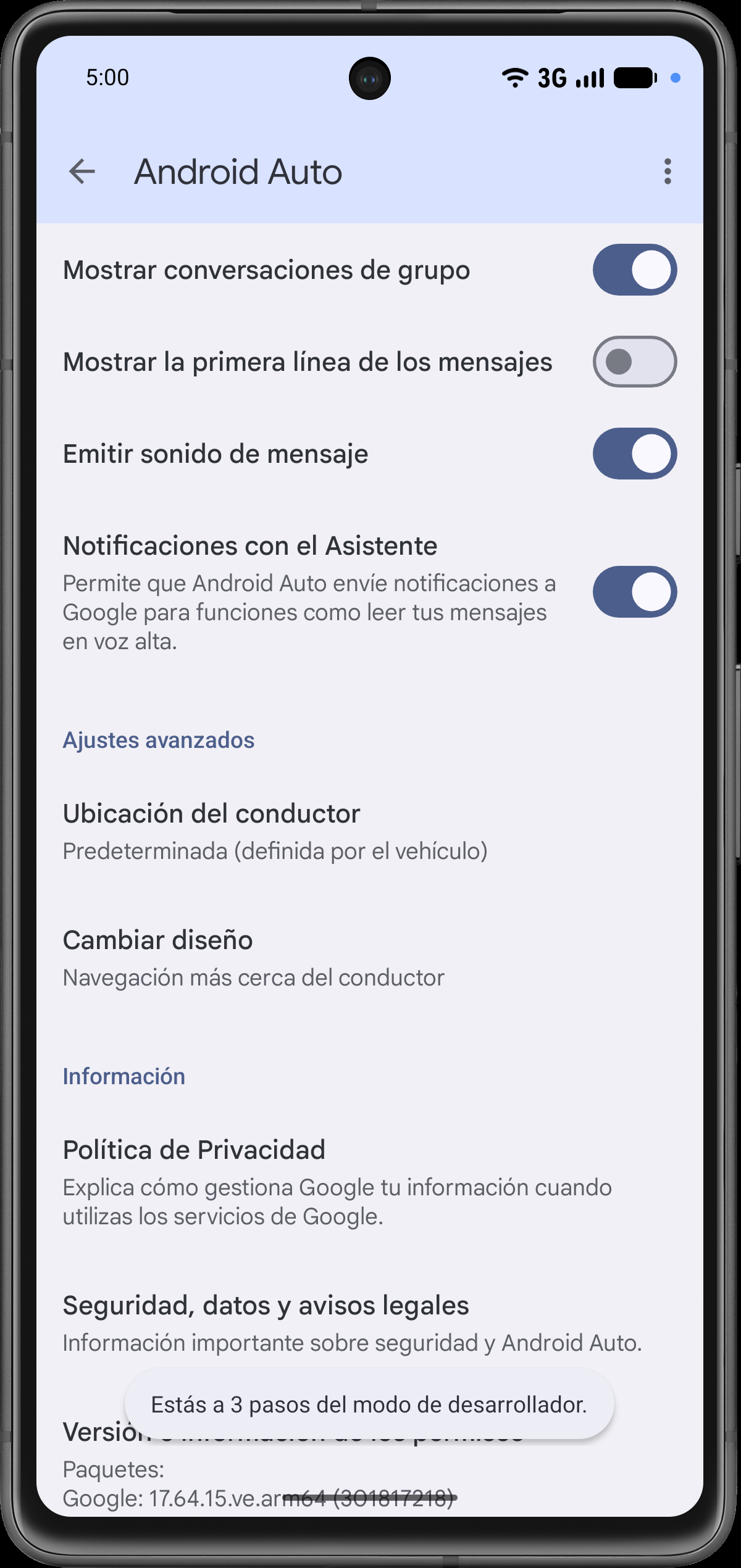 Activa el modo de desarrollador
