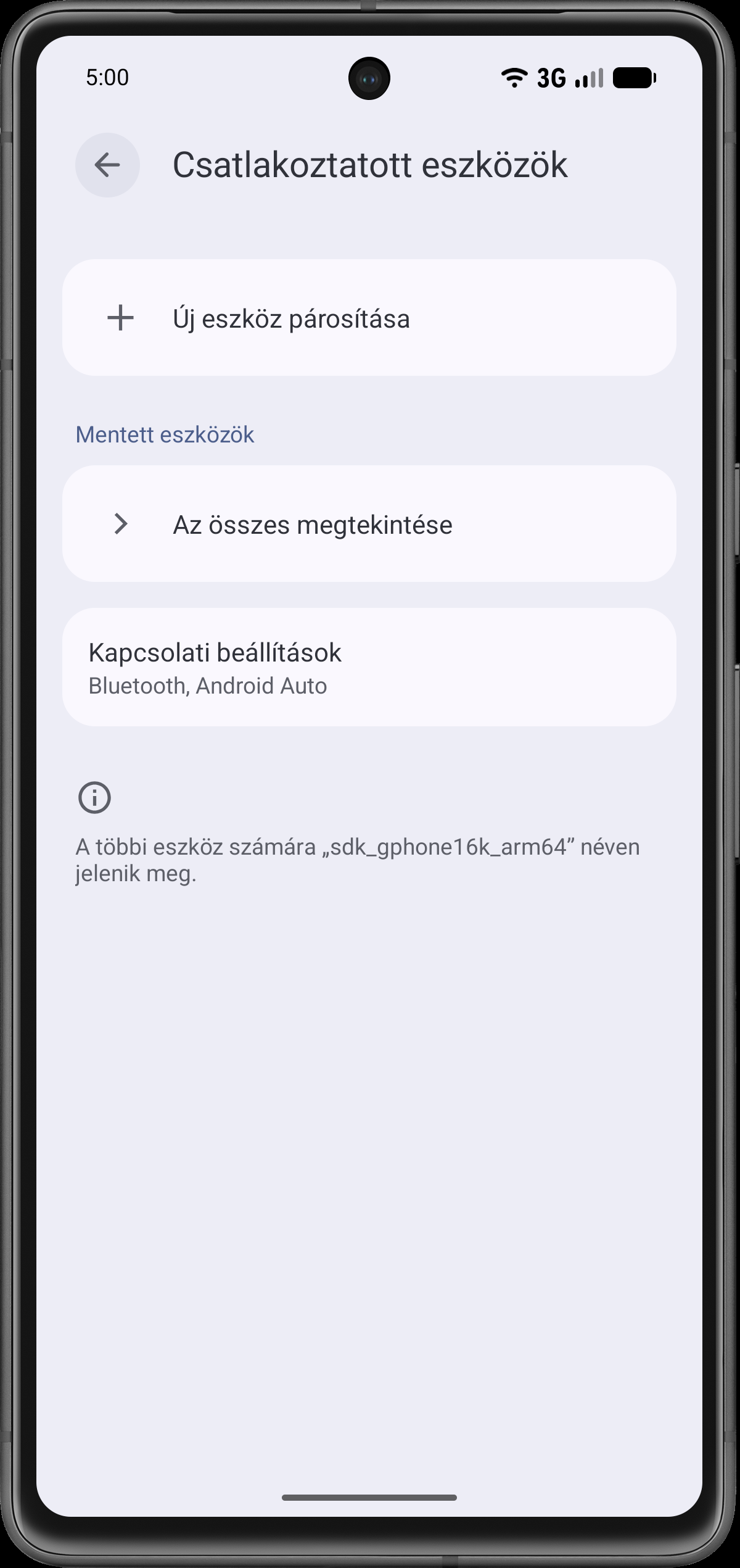 Kapcsolati beállítások megnyitása