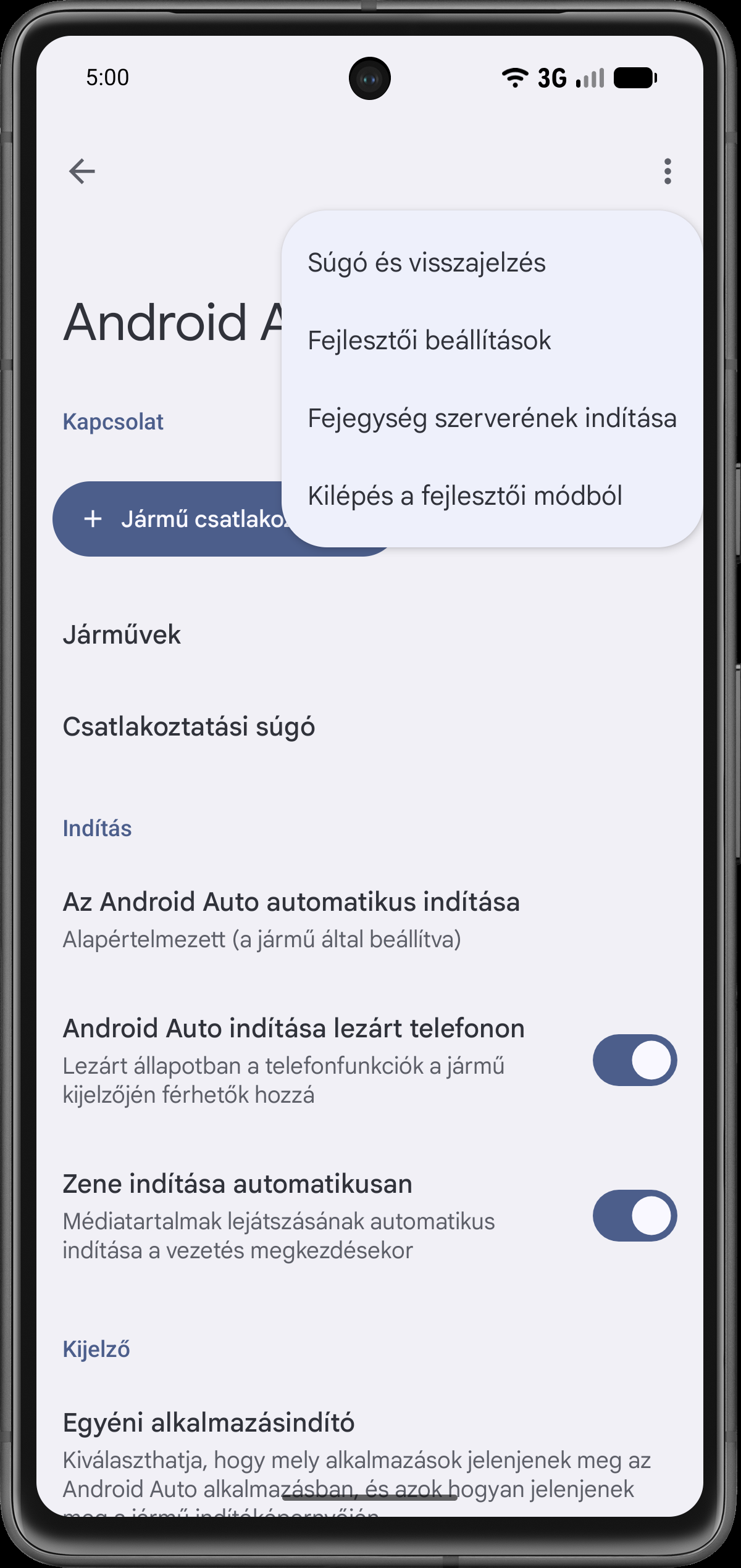 Fejegység szerverének indítása