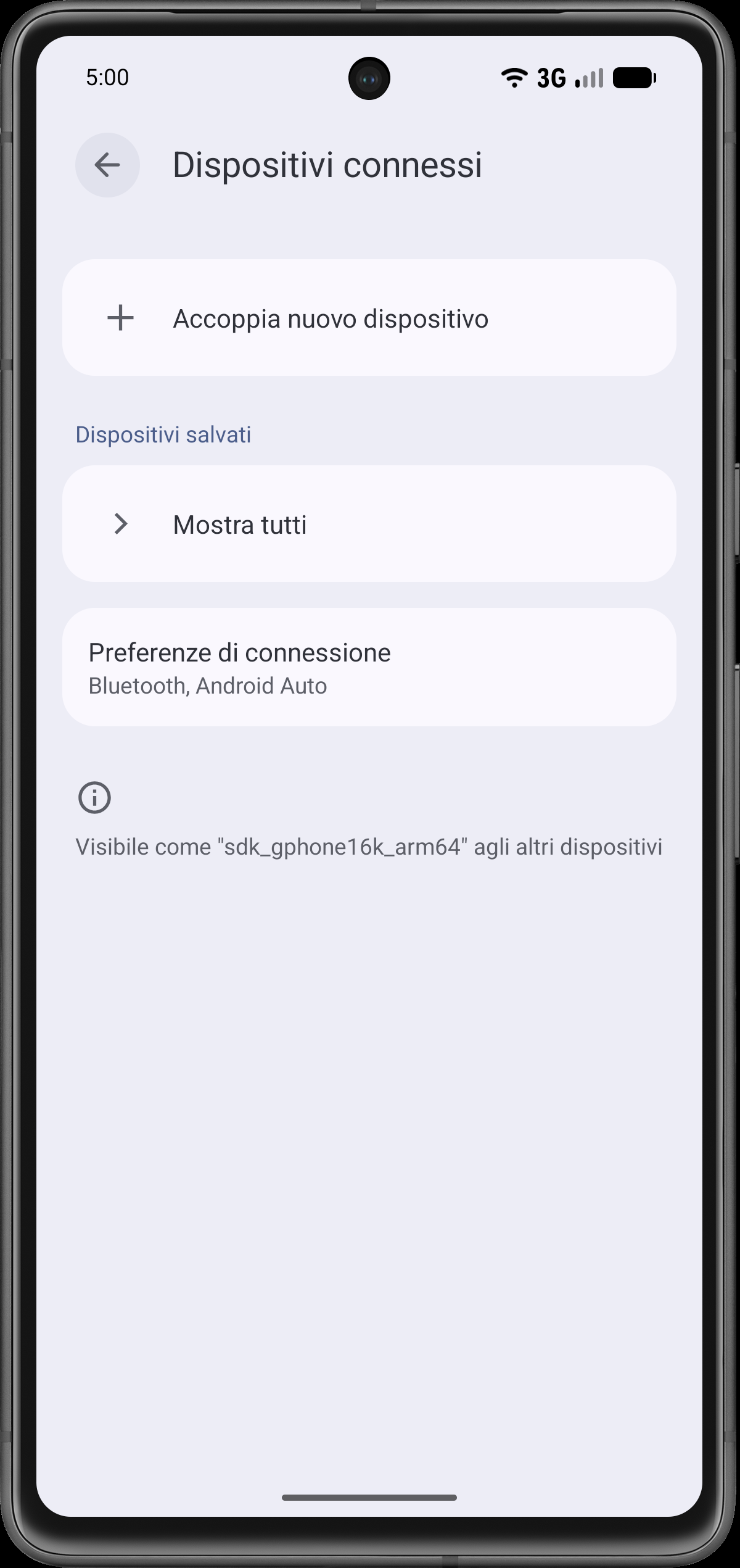 Apri Preferenze di connessione