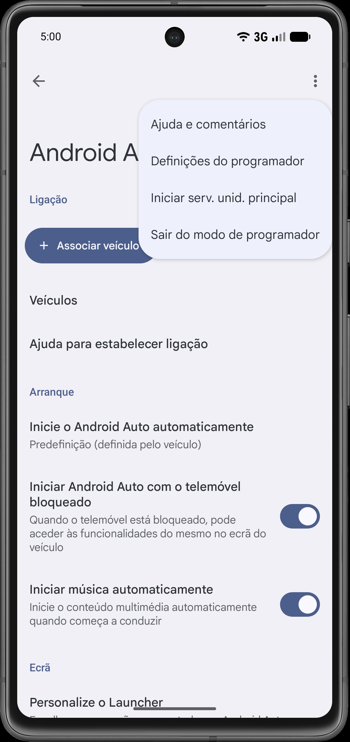Inicie o servidor da unidade principal